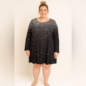 Black and silver long sleeve dress in size 3XL.